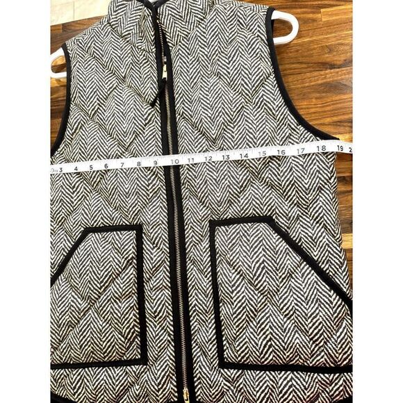 J. Crew Herringbone Print Quilted Puffer Vest EUC Sz S // preppy // equestrian / - Picture 10 of 10